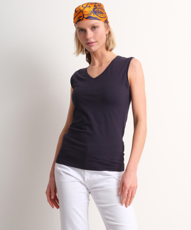 basic singlet v-hals donkerblauw