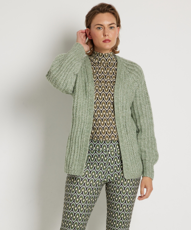 grofgebreid vest pofmouw