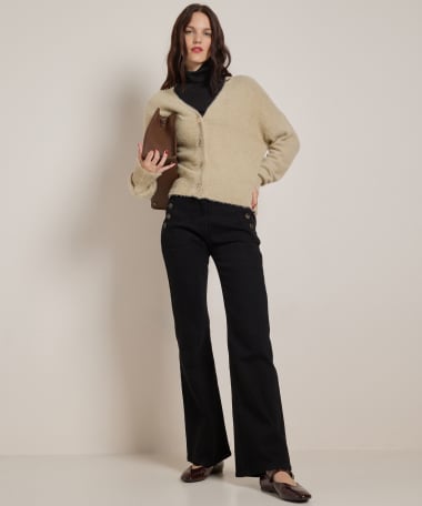 v-hals vest met knopen