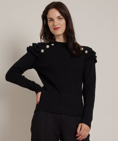 trui met ruches en knopen