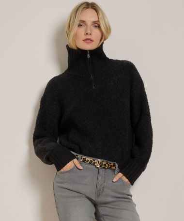boucle trui met kraag