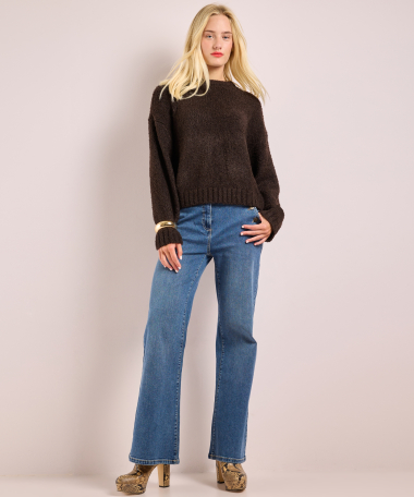 boucle trui met ronde hals