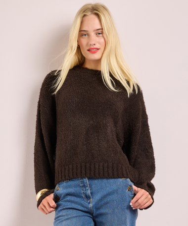 boucle trui met ronde hals