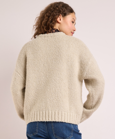 boucle trui met ronde hals