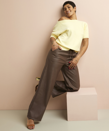 fijnbrei trui met korte mouwen