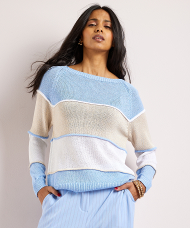 gebreide trui met blokstreep