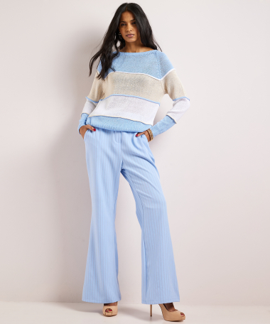 gebreide trui met blokstreep