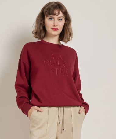 wijde trui embroidery extra zacht