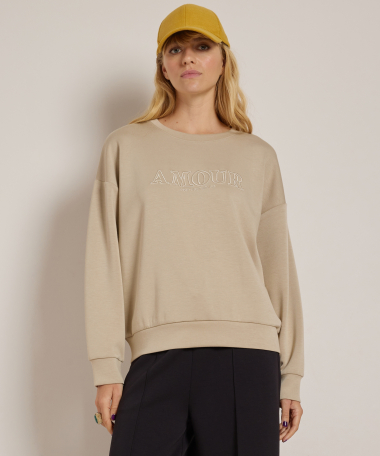 wijde scuba trui embroidery amour