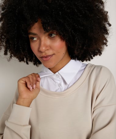 sweater met blouse