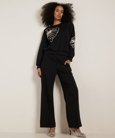 trui met bloem embroidery