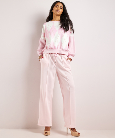 jersey trui met ruiten dessin