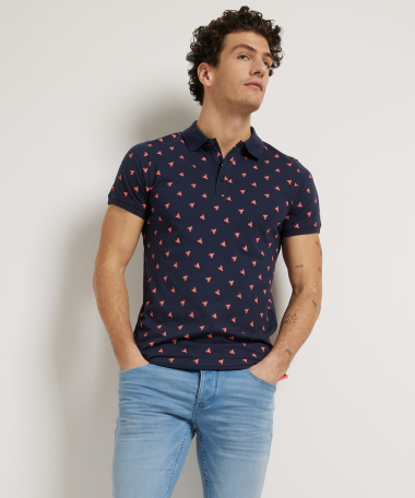 jersey polo all-over minimal