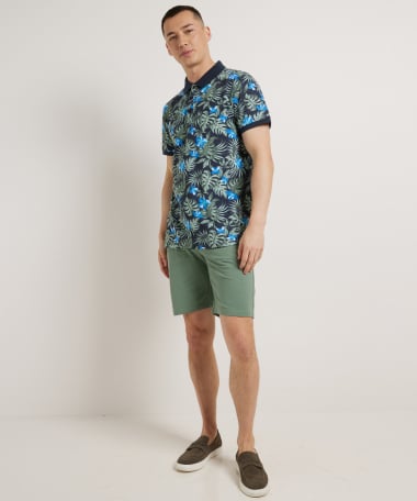 pique polo bloemenprint