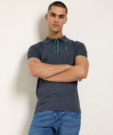 polo met contrast naden