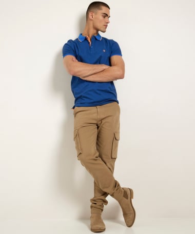 polo met contrast boorden
