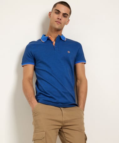 polo met contrast boorden
