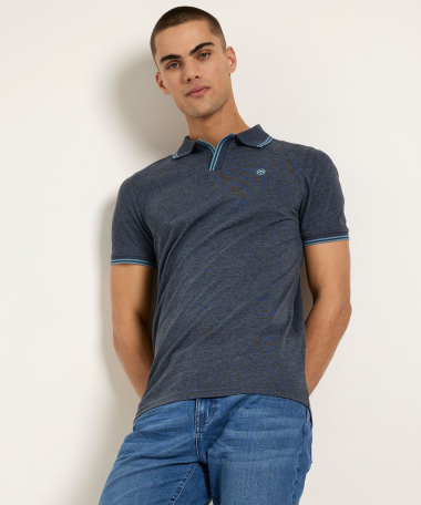 melange polo met v-hals
