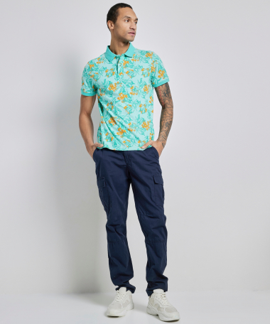 polo met tropische print