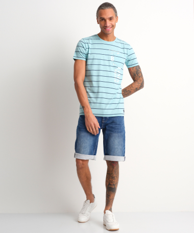 gestreept t-shirt borstzakje