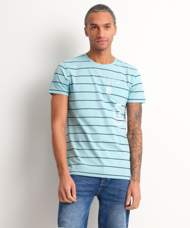 gestreept t-shirt borstzakje