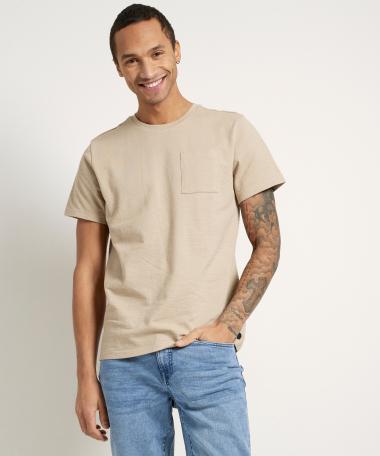 jersey t-shirt met borstzak
