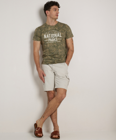 bladprint t-shirt met tekstprint