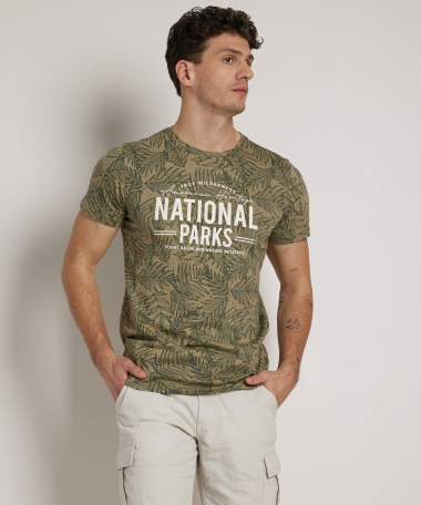 bladprint t-shirt met tekstprint
