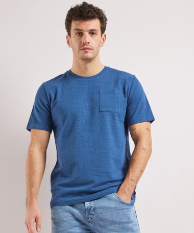 structuur t-shirt borstzakje