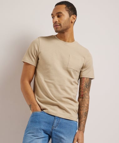 structuur t-shirt borstzakje