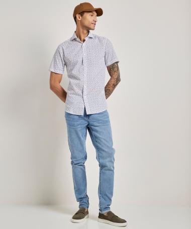 slim fit overhemd korte mouw