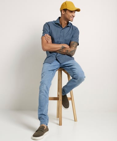 slim fit overhemd korte mouw