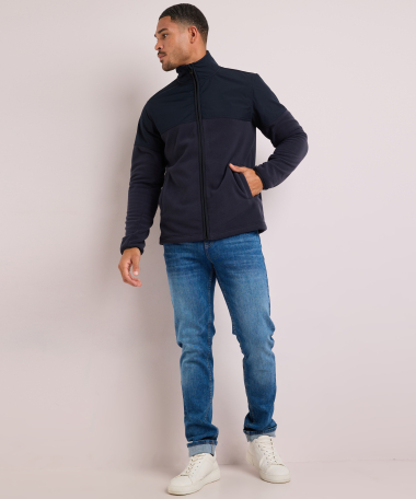 fleece vest met softshell schouders