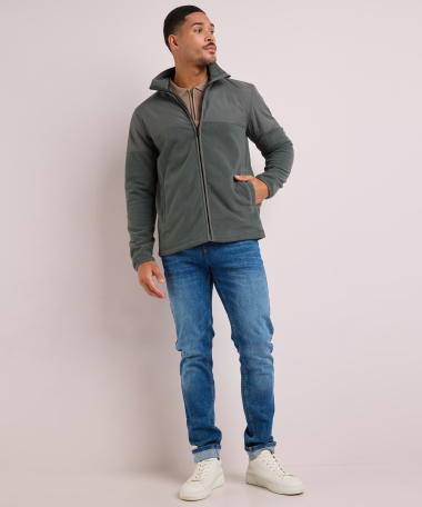 fleece vest met softshell schouders