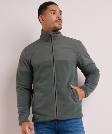 fleece vest met softshell schouders