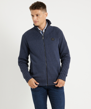 vest met gestreept dessin