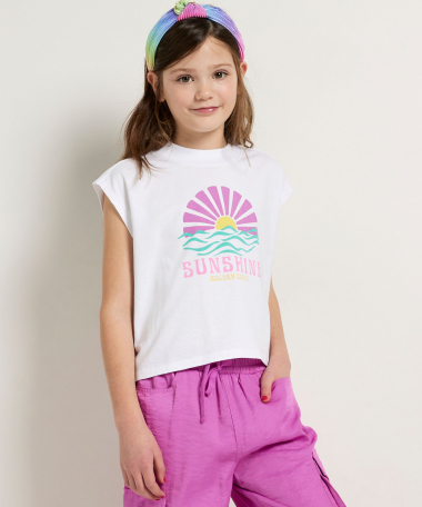 crop t-shirt met print