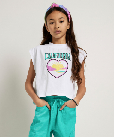 crop t-shirt met print