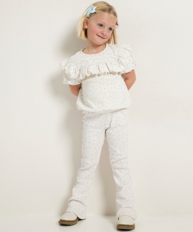 ruche t-shirt met pofmouwen