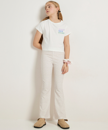 kort t-shirt met borstprint