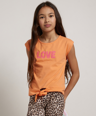 t-shirt met strikknoop