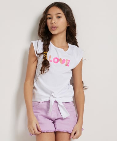 t-shirt met strikknoop