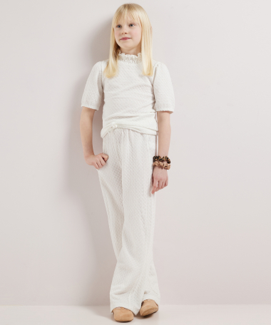 structuur t-shirt ruchekraag