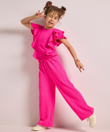 crinkle t-shirt met ruffles