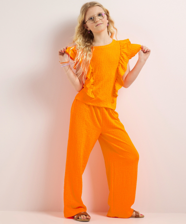 crinkle t-shirt met ruffles