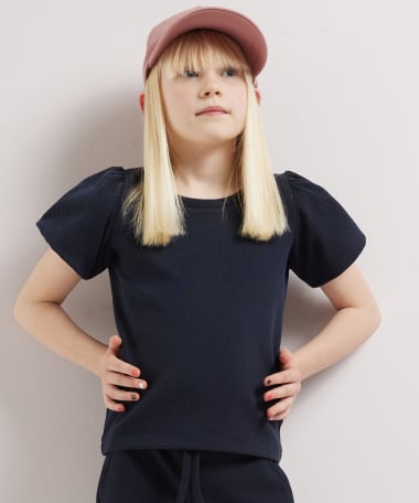 structuur t-shirt pofmouw