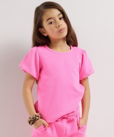 structuur t-shirt pofmouw