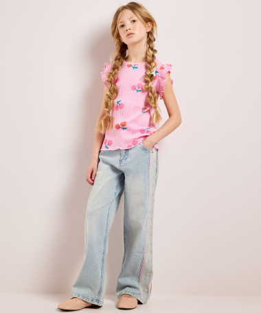 t-shirt met ruffle mouw