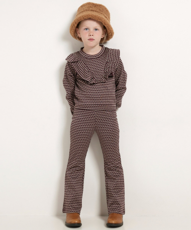 ruche top met all-over dessin