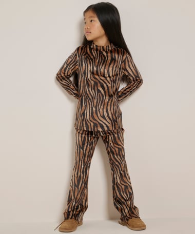 velvet top met print